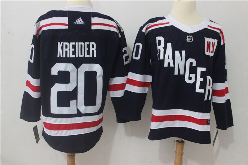 Men New York Rangers #20 Kreider Dark Blue Hockey Stitched Adidas NHL Jerseys->women nhl jersey->Women Jersey